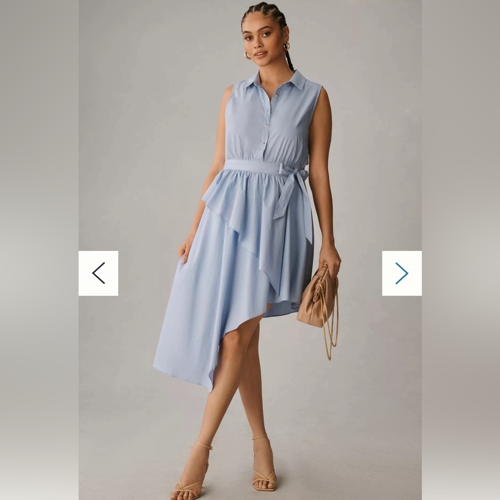 SOLD 🌟HOST PICK🌟 NWT Anthropologie Maeve Asymmetrical Shirt Dress Size 18W - Picture 4 of 11